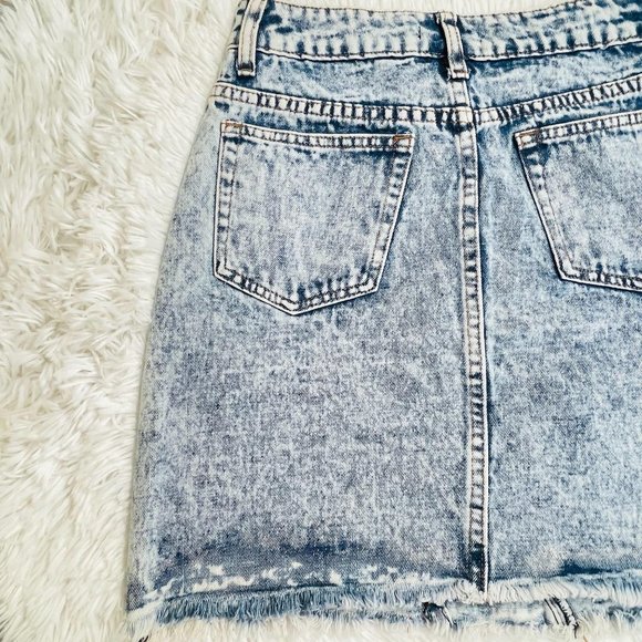 Nasty Gal Wash Me Work Blue Denim Mini Skirt NWT - Picture 7 of 13